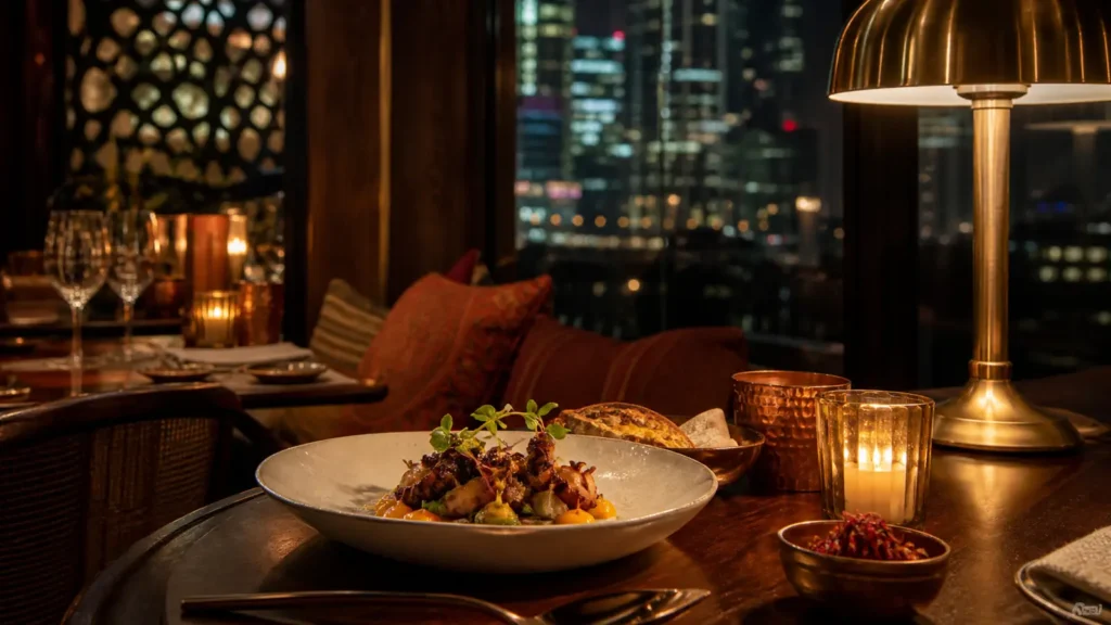 Elegant Indian dining table set for Gymkhana Dubai opening in DIFC
