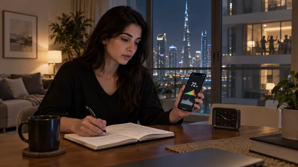 Dubai apartment resident recording a persistent night-time noise disturbance
