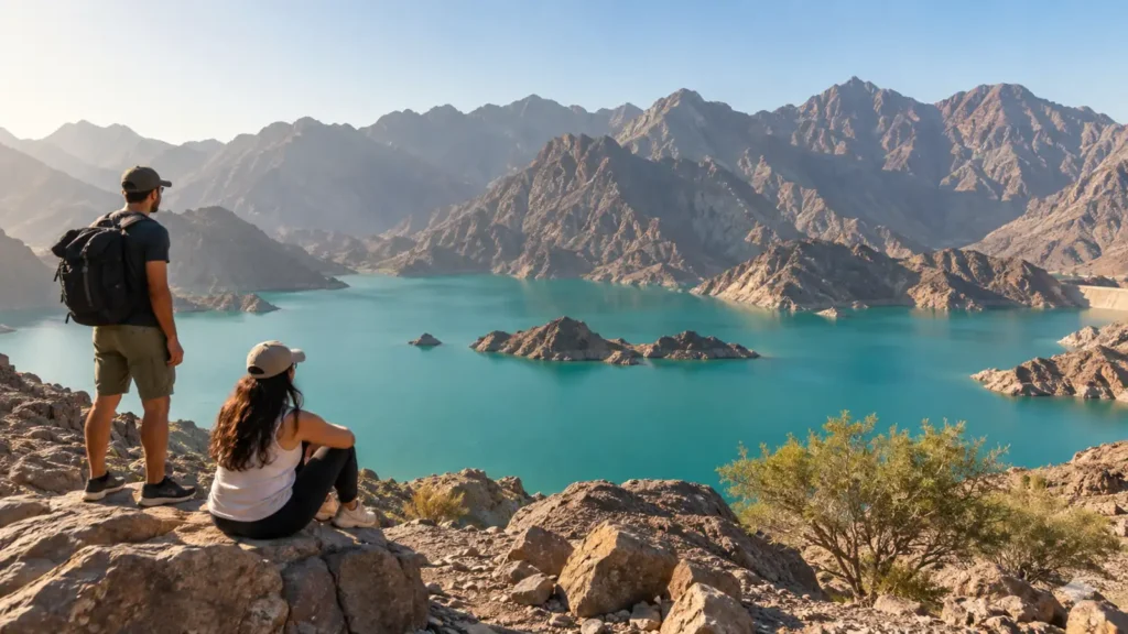 Hatta mountain lake and landscape